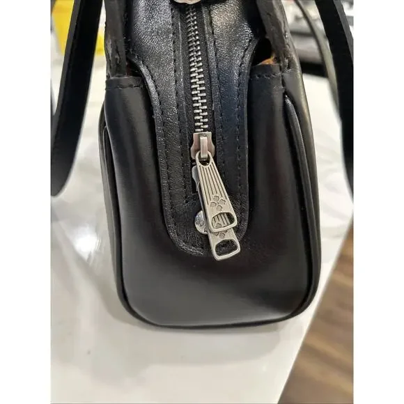 Patricia‎ Nash Macellara Oval Satchel Heritage black Leather Shoulder bag Purse - Picture 9 of 16